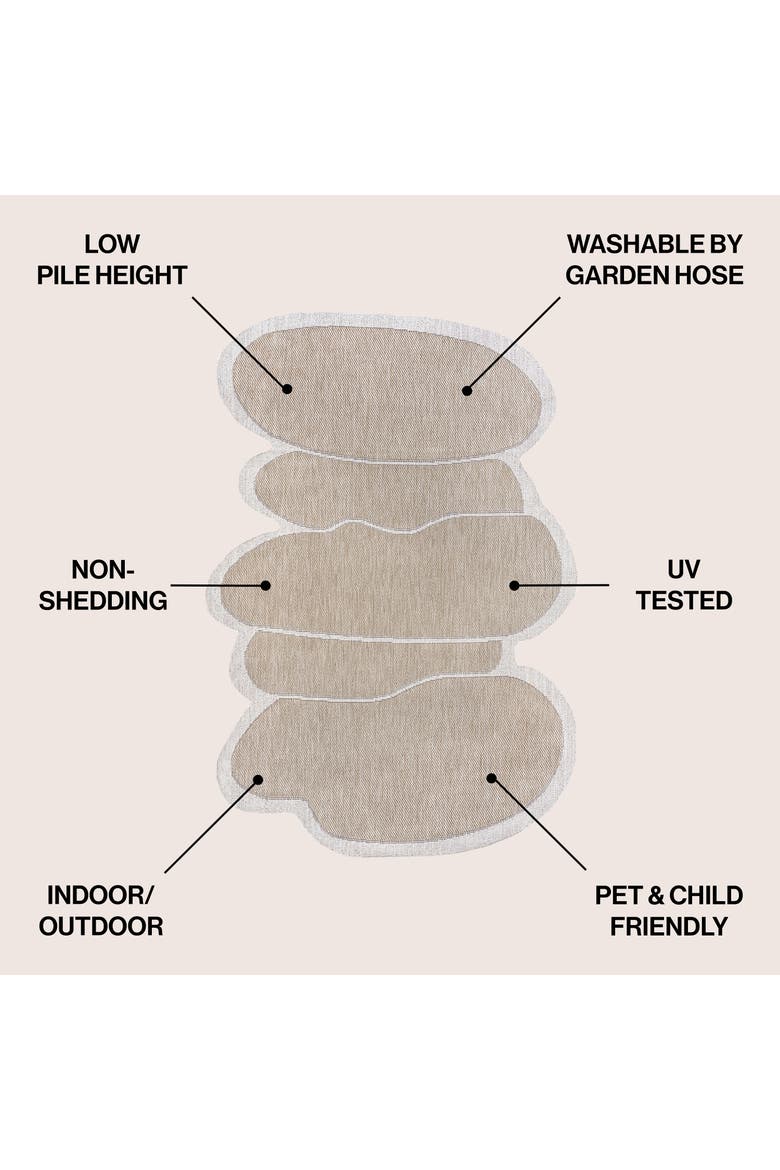 Jasper Modern Rustic Abstract Indoor/Outdoor Shaped Area Rug, Alternate, color, Beige/Cream