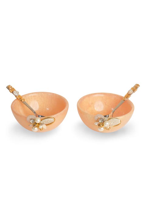 Set of 2 Blush Blossom Snack Bowls