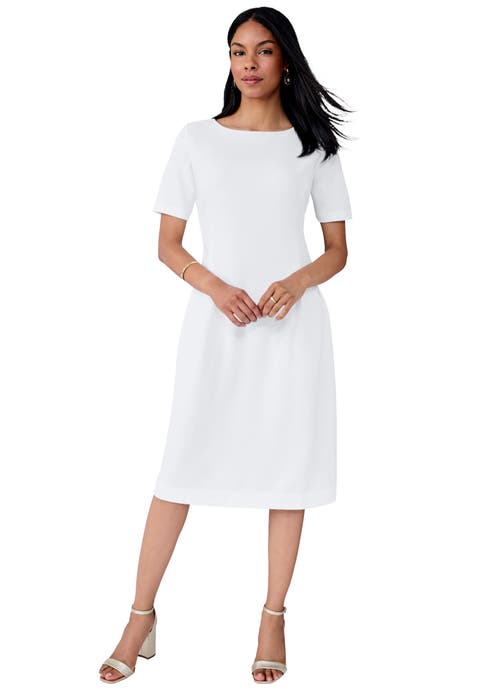 Crepe Fit And Flare Dress (Plus)