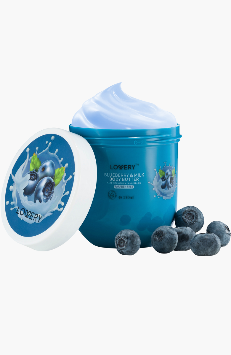 Lovery Blueberry Milk Whipped Body Butter, Main, color, Dark Blue