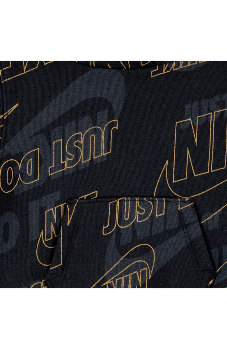 Nike Sportswear Cotton Blend Fleece Hoodie & Joggers Set, Alternate, color, Black