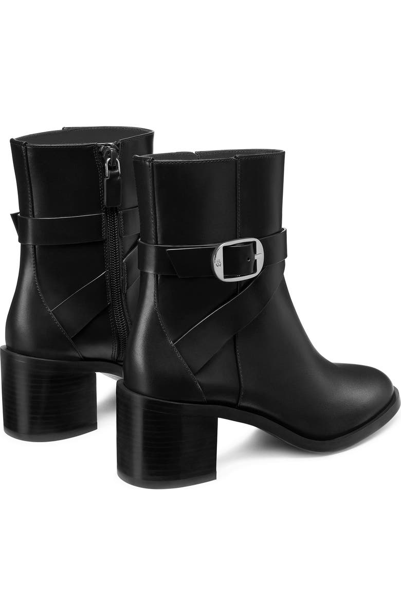 Stuart Weitzman Esme Belted Zip Bootie, Alternate, color, Black