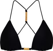 ViX Paula Hermanny Stacy T-Back Beaded Triangle Bikini Top