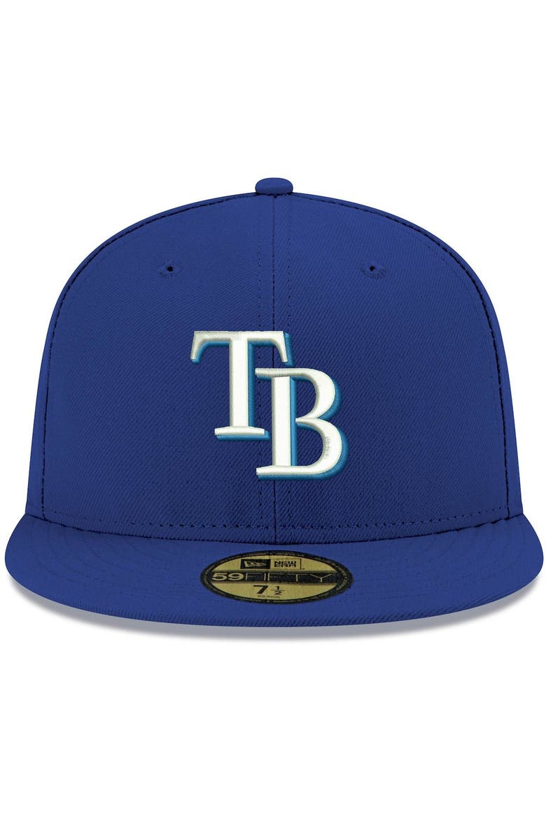 Men's New Era Royal Tampa Bay Rays White Logo 59FIFTY Fitted Hat, Alternate, color, Royal