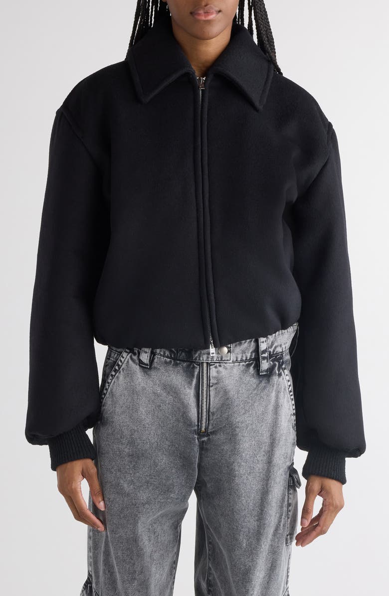 Acne Studios Owella Wool Blend Felt Bomber Jacket, Main, color, 