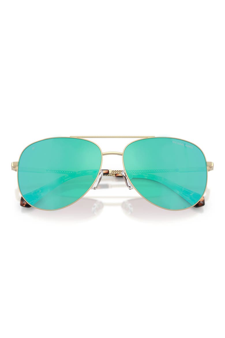 Perledo 58mm Polarized Pilot Sunglasses, Alternate, color, LIGHT GOLD / BLUE POLAR