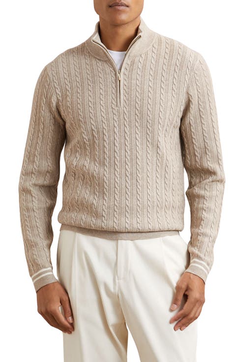 Tuscano Cable Quarter Zip Sweater