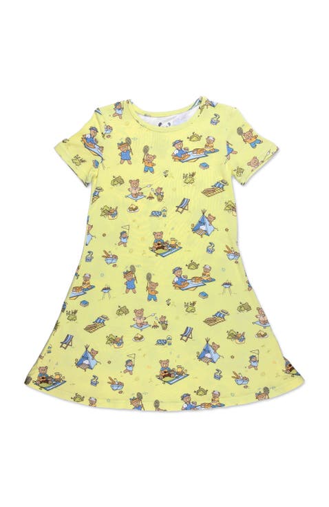 Kids' Teddy Bear Picnic Short Sleeve Dress