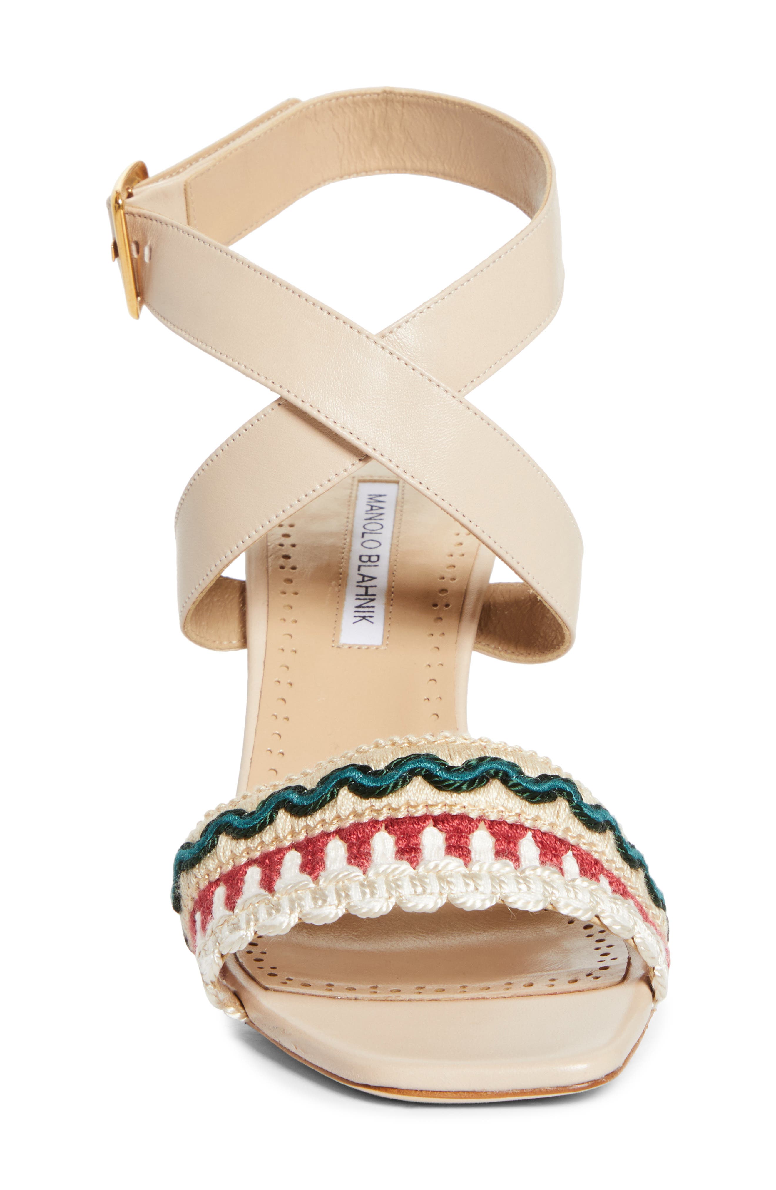 Manolo Blahnik Mabeco Ankle Strap Sandal, Alternate, color, Yemb 943E/Yemb 943F/Mnud 2601