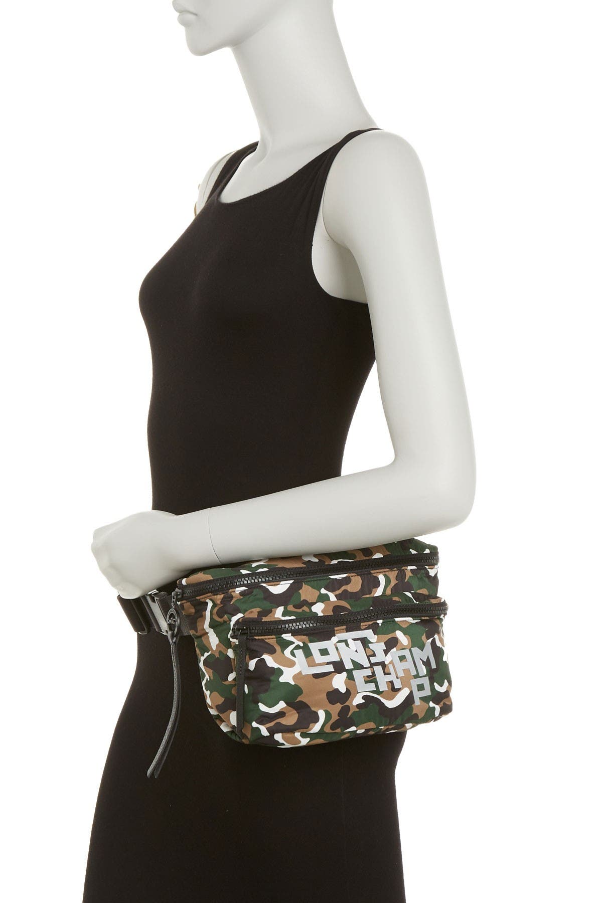 Longchamp Camo Le Pliage Large Belt Bag, Alternate, color, Khaki