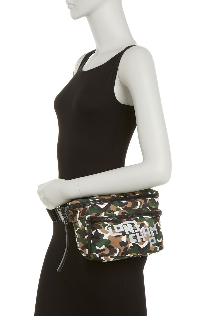 Longchamp Camo Le Pliage Large Belt Bag, Alternate, color, Khaki