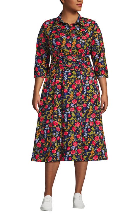 Poplin Midi Wrap Front Dress