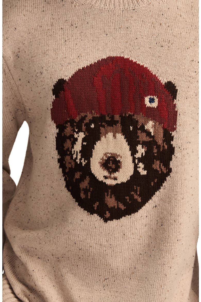Intarsia Bear Sweater, Alternate, color, GRAY MORN