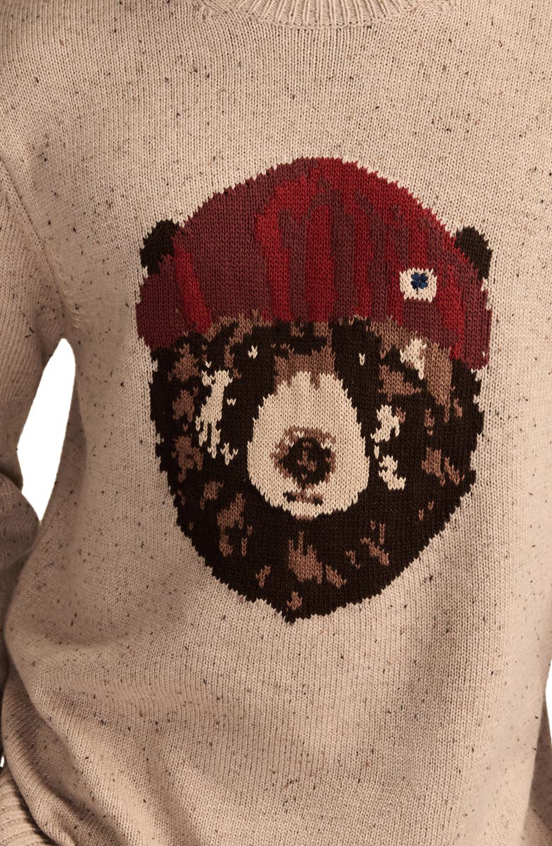 Lucky Brand Intarsia Bear Sweater, Alternate, color, Gray Morn