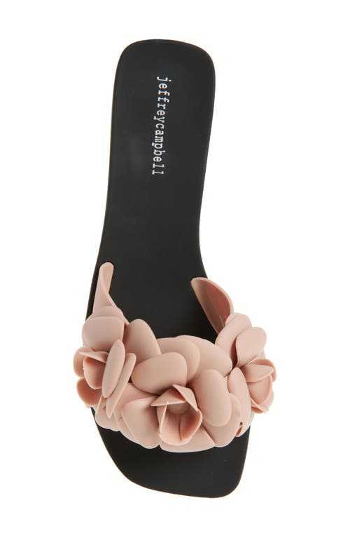 Jeffrey Campbell Floralee Slide Sandal In Beige Matte Black Matte