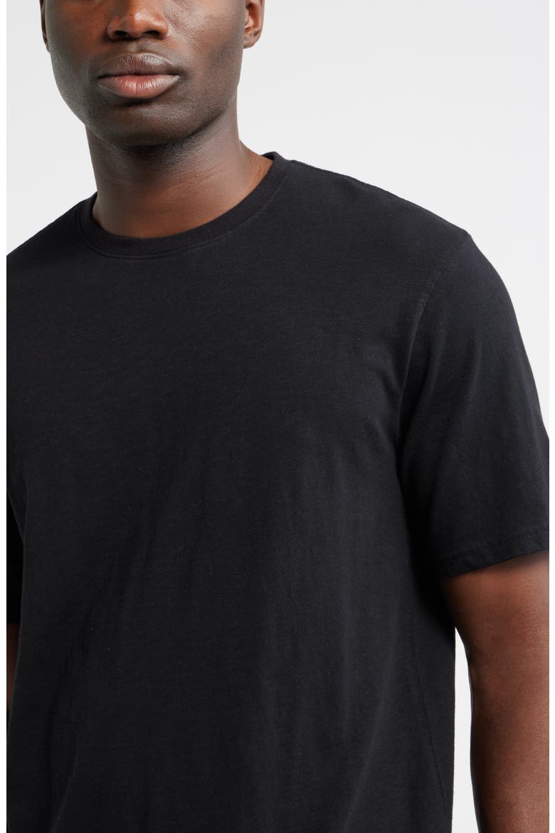 Slub Cotton Crewneck T-Shirt, Alternate, color, BLACK
