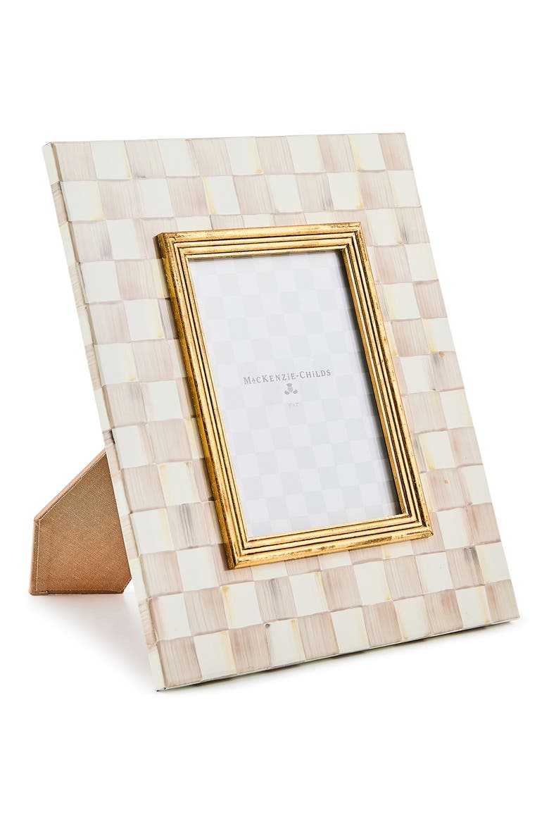 Mocha Check Enameled Steel 5 x 7-Inch Picture Frame, Alternate, color, MOCHA