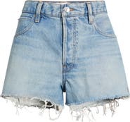FRAME The Hang Frayed Hem Denim Shorts