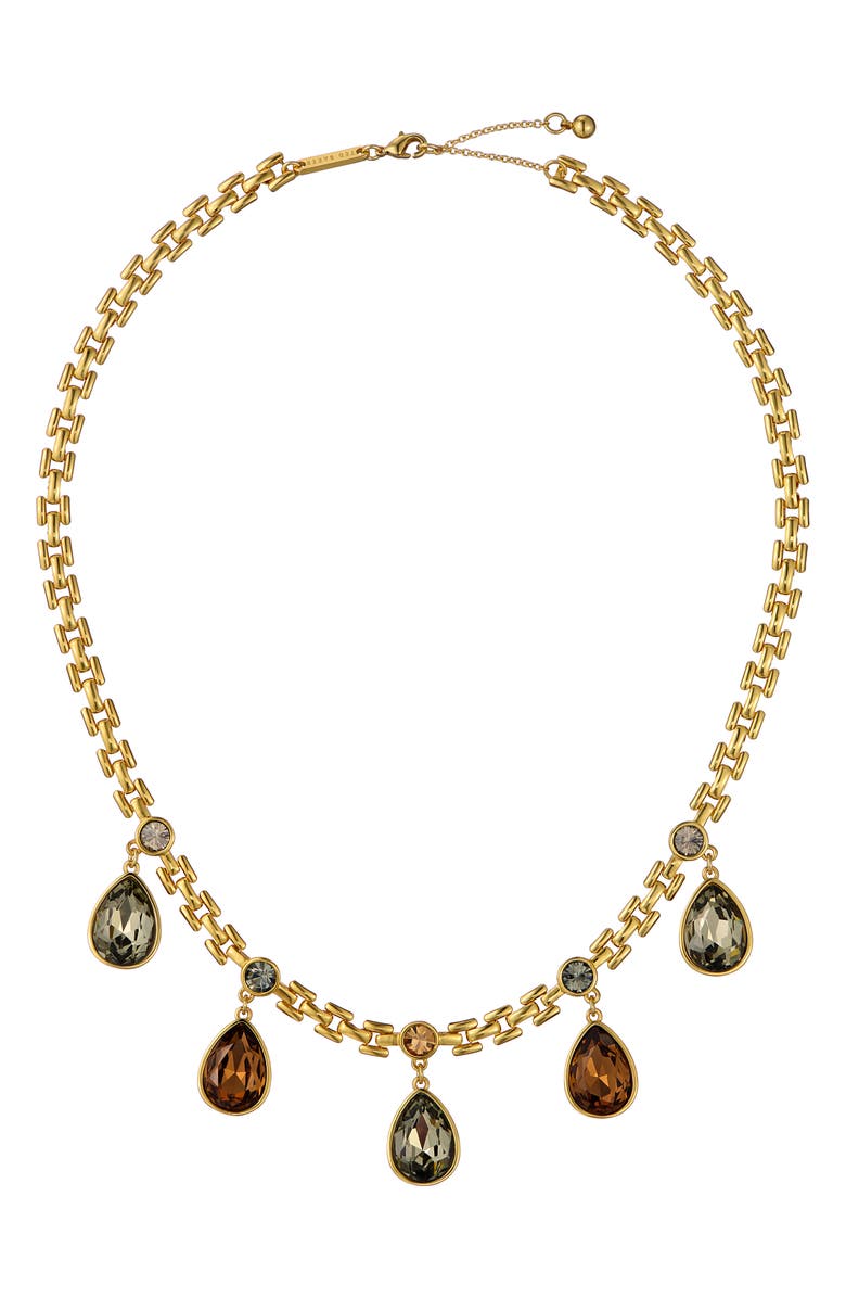 Ted Baker Davina Crystal Drop Necklace, Main, color, Gold Tone/ Topaz Crystal
