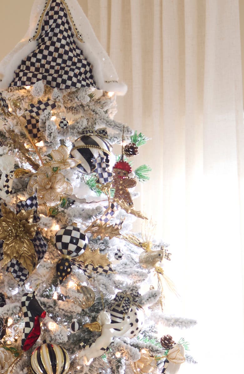 MACKENZIE CHILDS Set of 4 Beaded Gingerbread Ornaments, Alternate, color, Brown