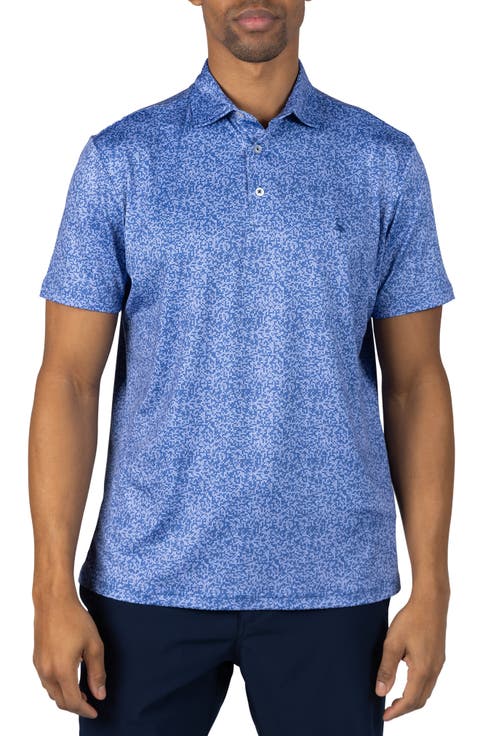 Abstract Maze Print Performance Polo