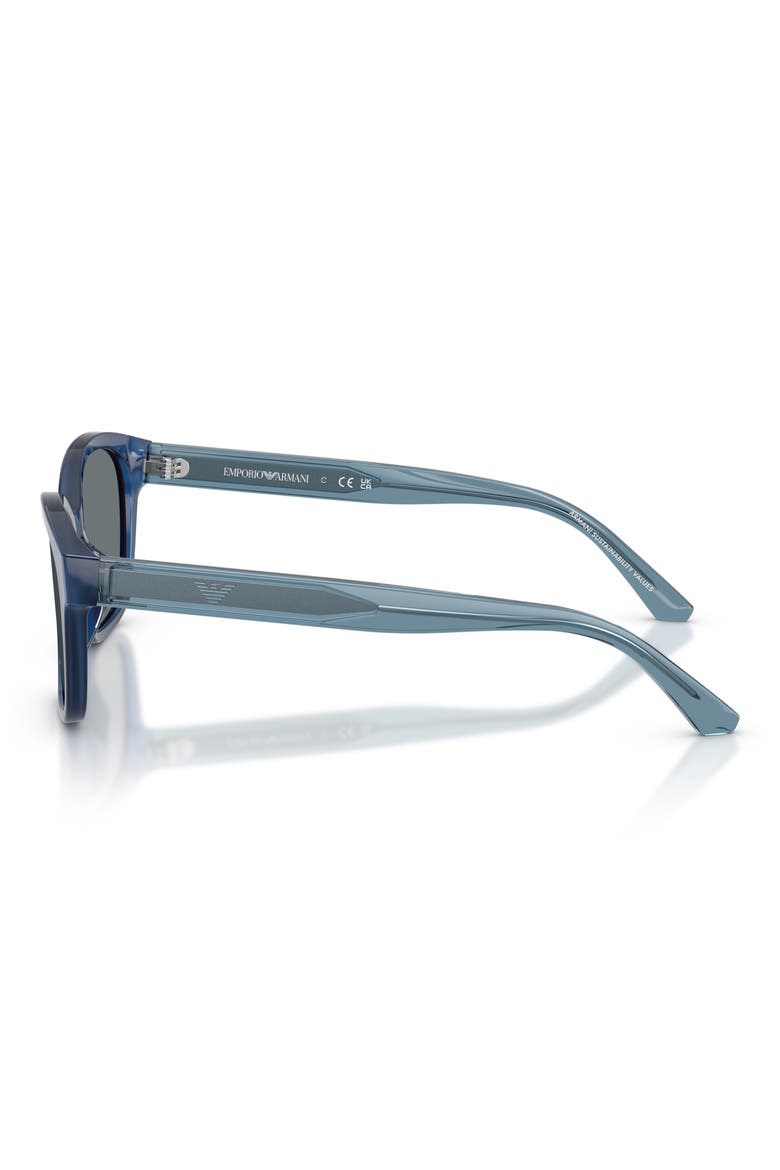 Kids' 49mm Small Cat Eye Sunglasses, Alternate, color, SHINY OPAL BLUE / DARK BLUE