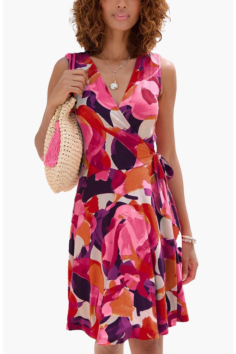 Wrap Look Dress, Main, color, Pink-Printed