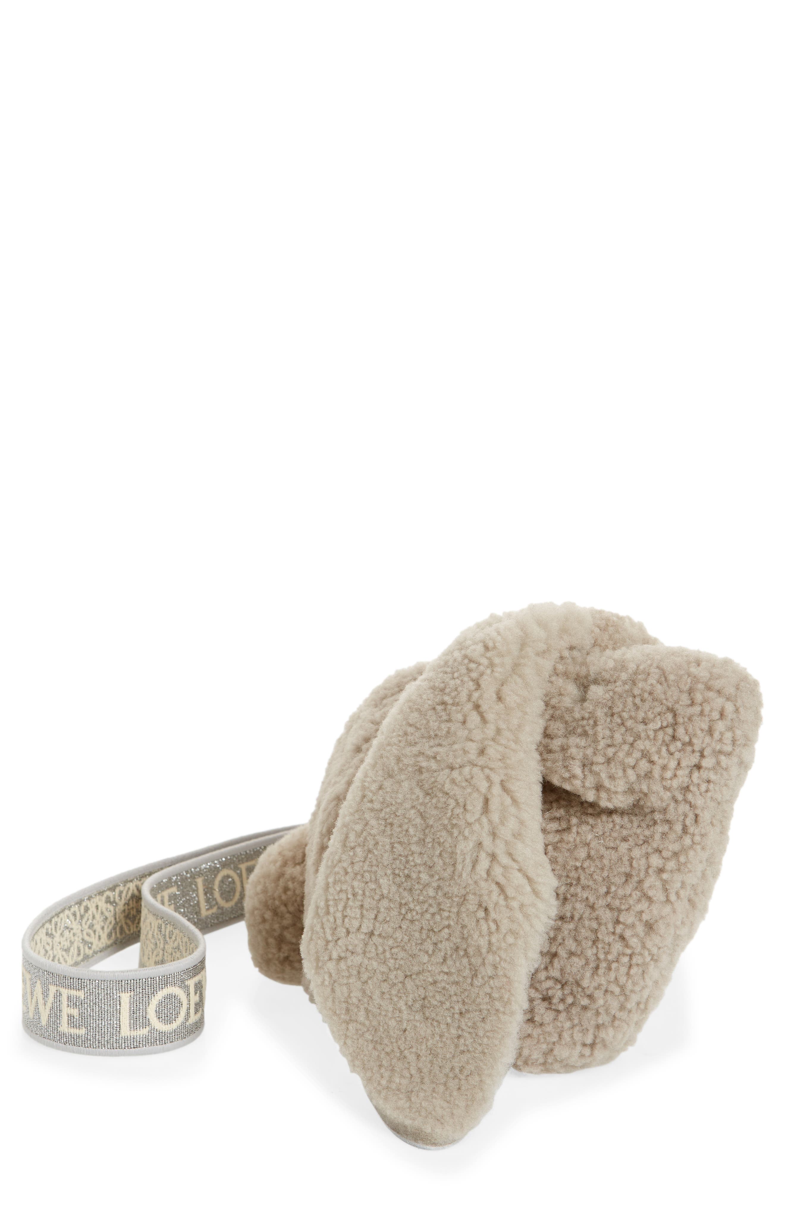 Loewe Bunny Genuine Shearling Bag, Main, color, 