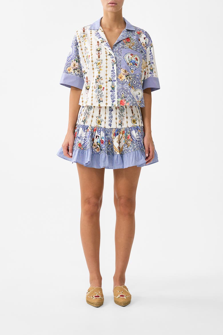 Short Shirred Skirt, Main, color, The Pottery Parlour