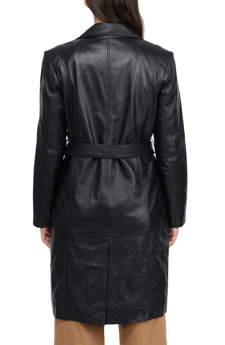 BADGLEY MISCHKA Leather Trench Coat, Alternate, color, 