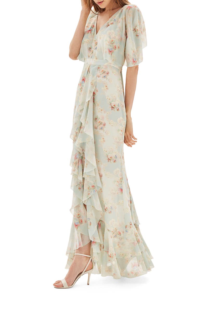 Topshop Bride Cascade Gown, Alternate, color,