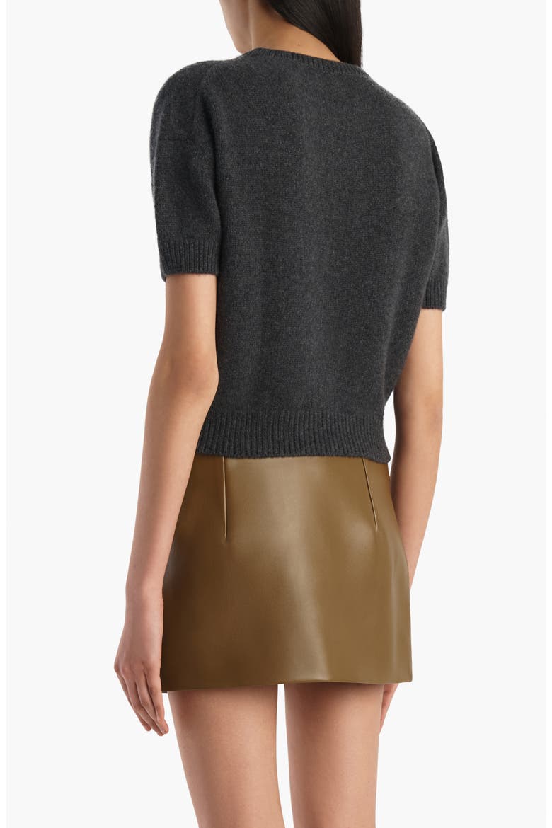 Golden Short Sleeve Cashmere Sweater, Alternate, color, CHARCOAL