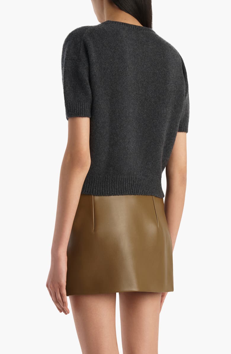 Khaite Golden Short Sleeve Cashmere Sweater, Alternate, color, Charcoal