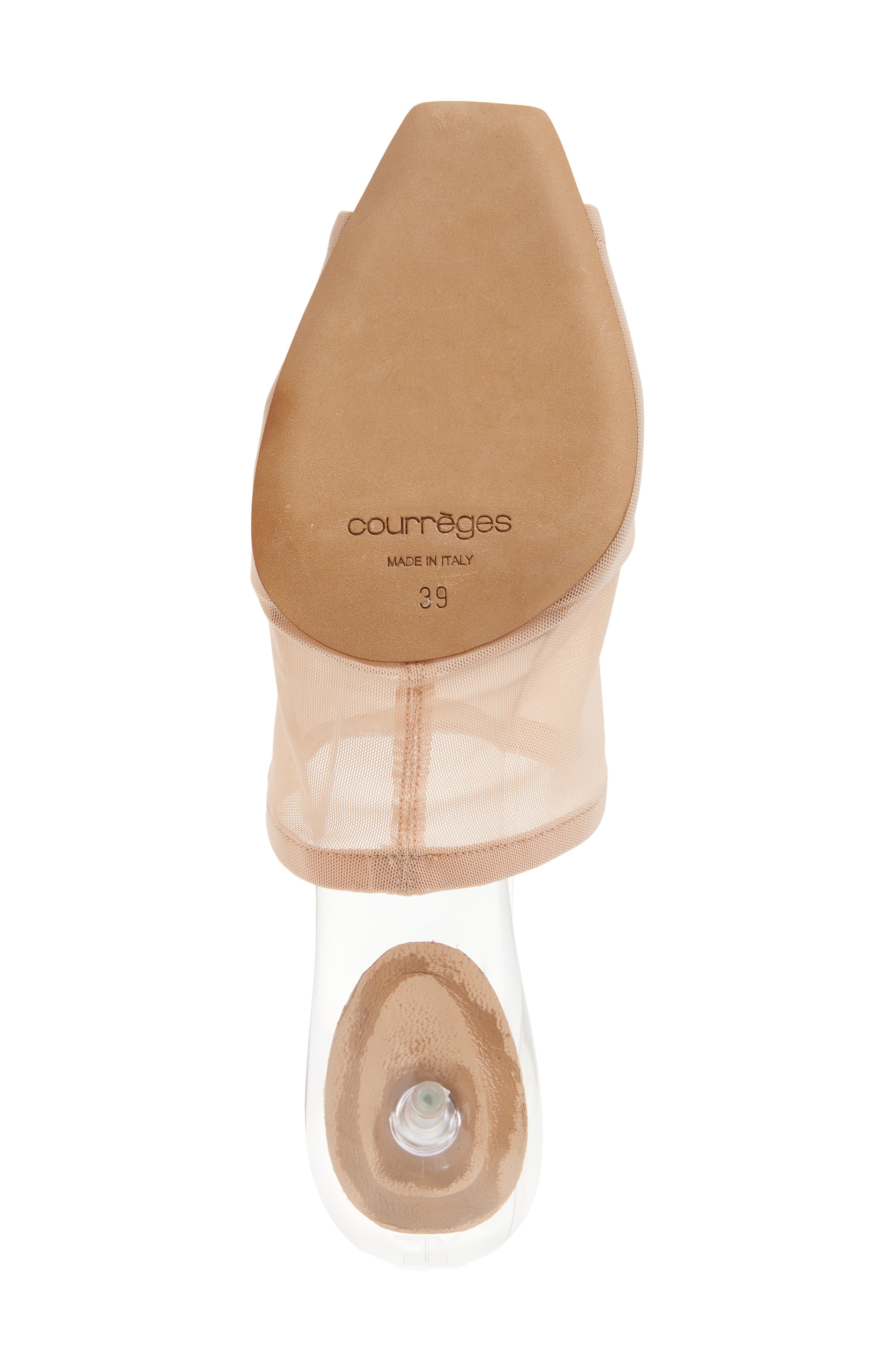 Courrèges Transparent Sole Mesh Slide Sandal, Alternate, color, Dune
