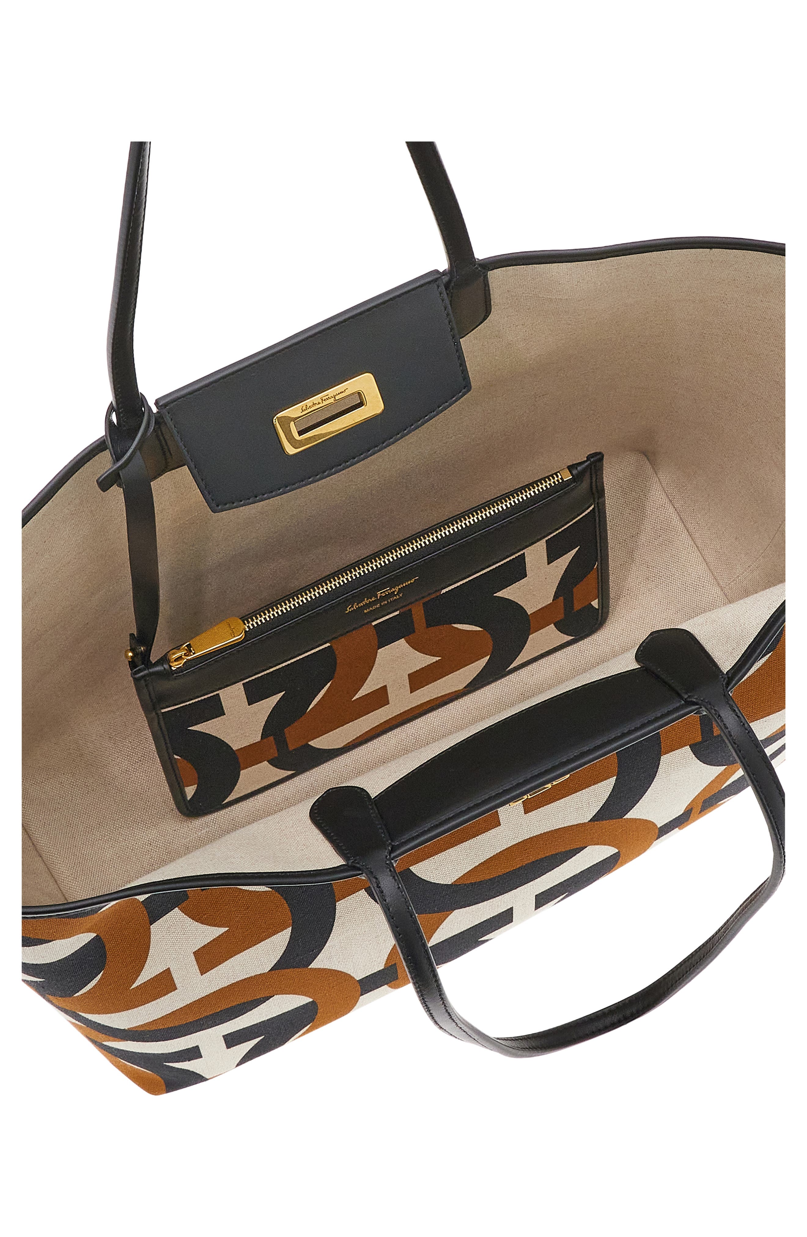 FERRAGAMO Gancini Canvas Tote, Alternate, color, 