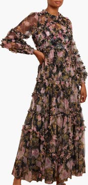 Needle & Thread English Rose Diamond Ruffle Gown