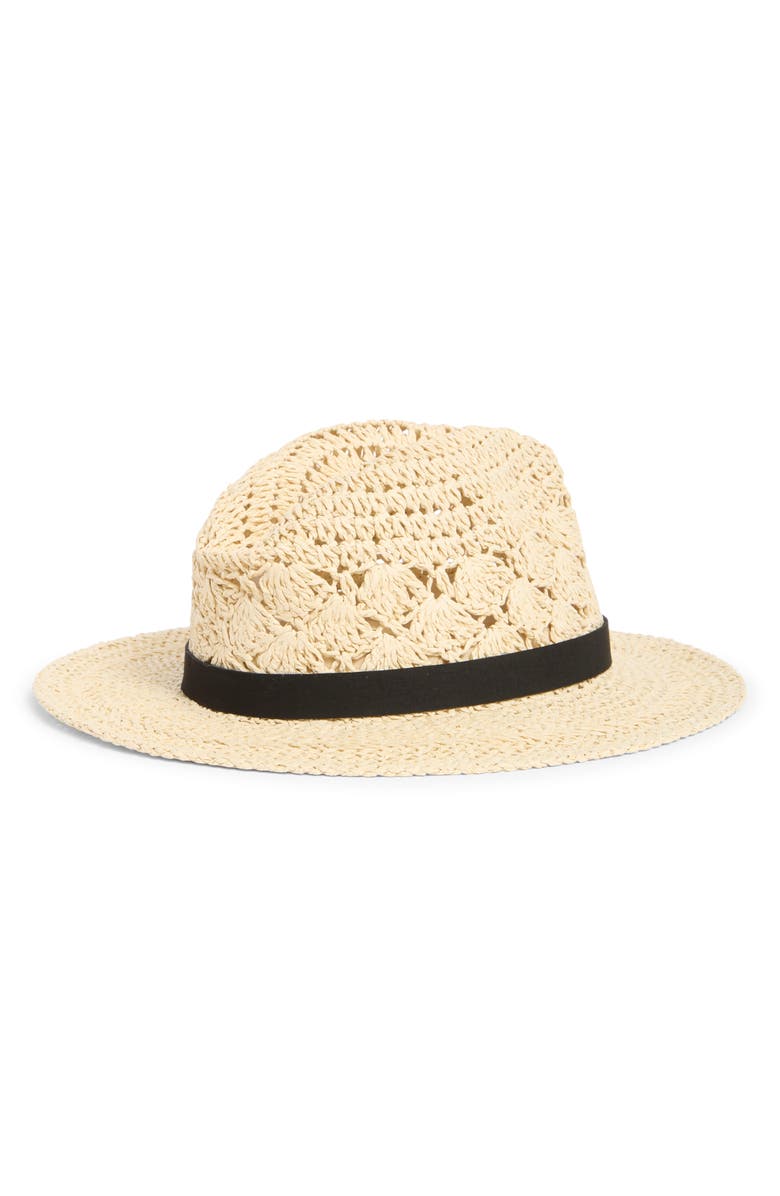 Nordstrom Packable Open Weave Panama Hat, Alternate, color, 