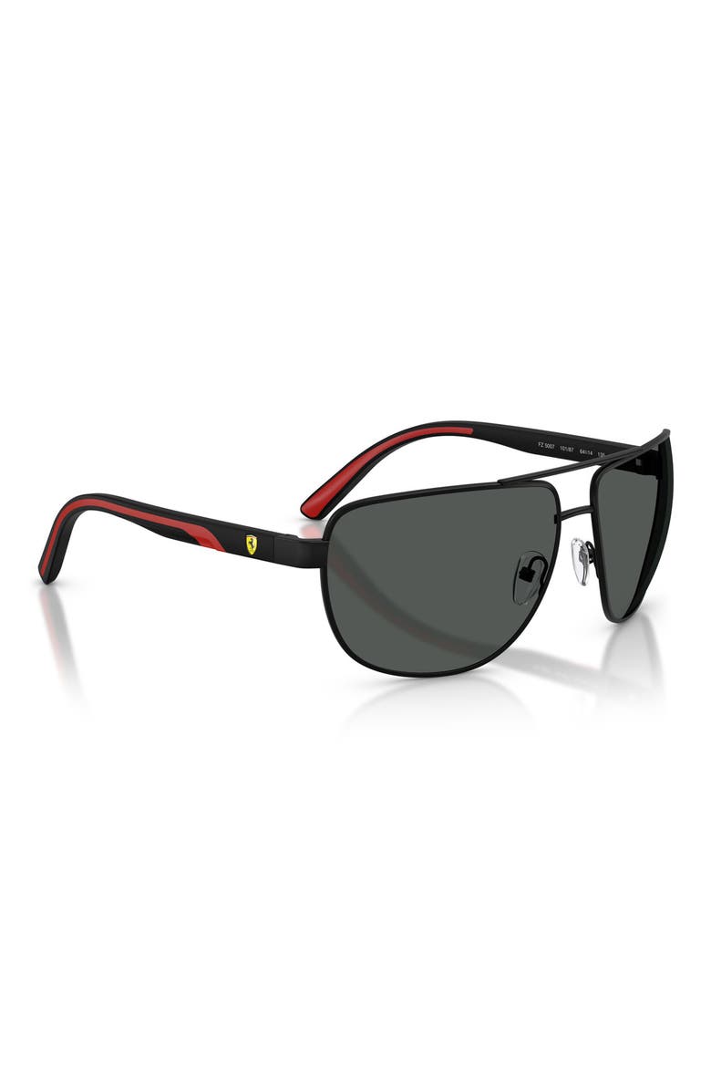64mm Pillow Sunglasses, Alternate, color, MATTE BLACK / DARK GREY