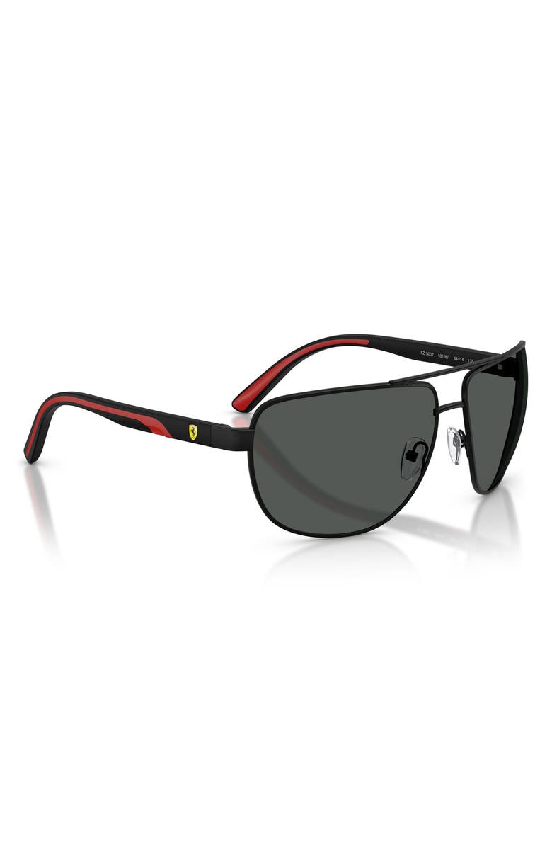 Scuderia Ferrari 64mm Pillow Sunglasses, Alternate, color, Matte Black / Dark Grey