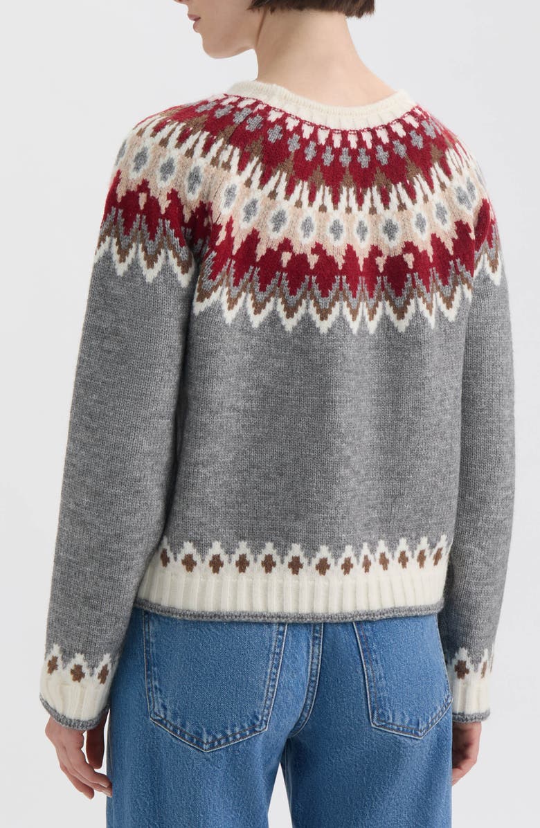 Hunter Jacquard Crewneck Sweater, Alternate, color, Grey