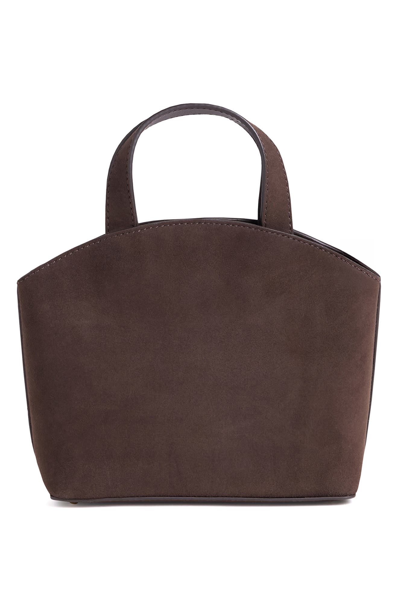 Mini Leather Dome Tote, Alternate, color, CHOCOLATE