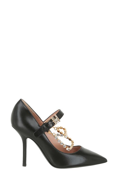 Moschino Rhinestone-embellished Leather Pumps