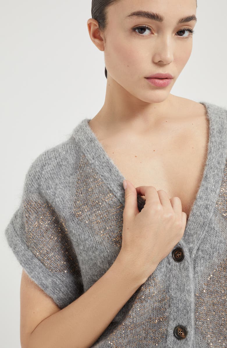 Brunello Cucinelli Dazzling Argyle vest, Alternate, color, 