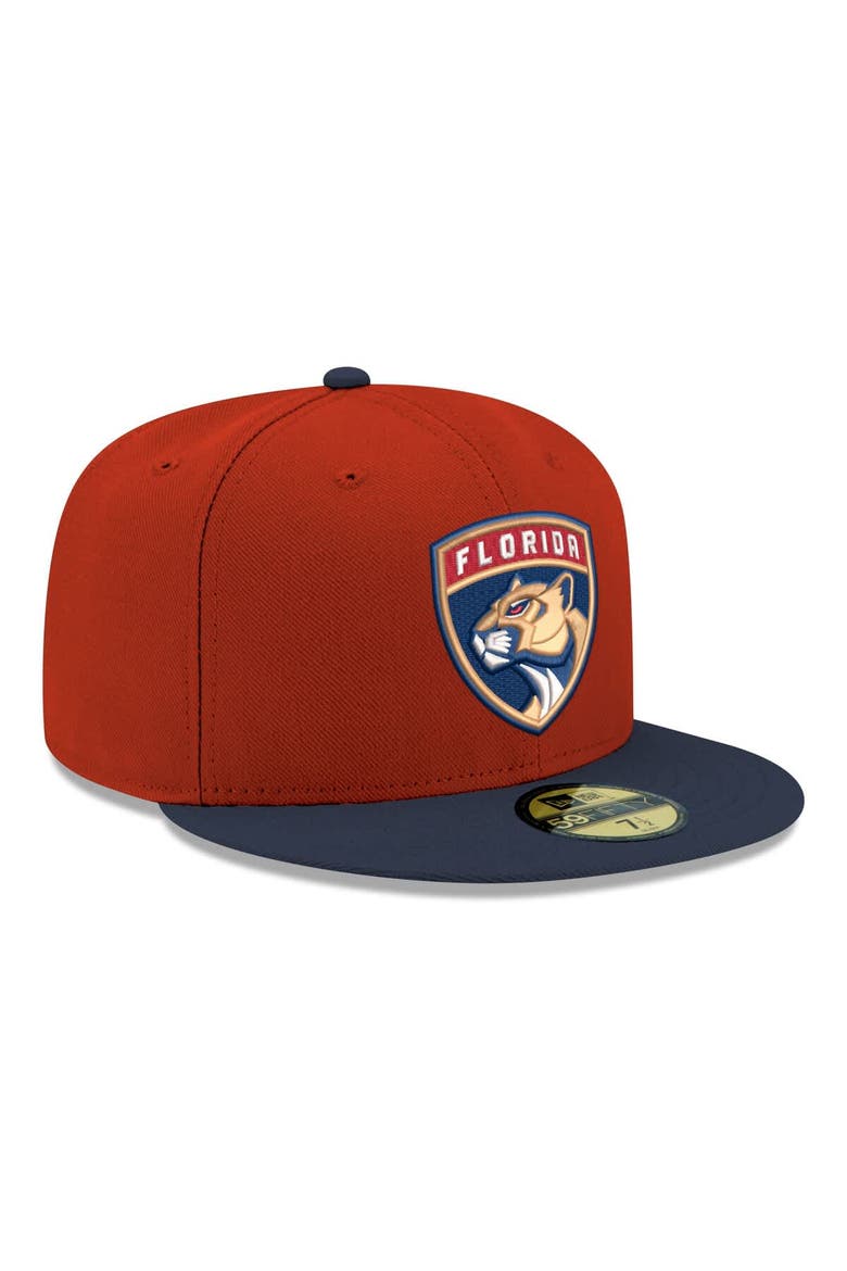 Men's New Era  Red Florida Panthers Core Logo Two-Tone 59FIFTY Fitted Hat, Alternate, color, Red