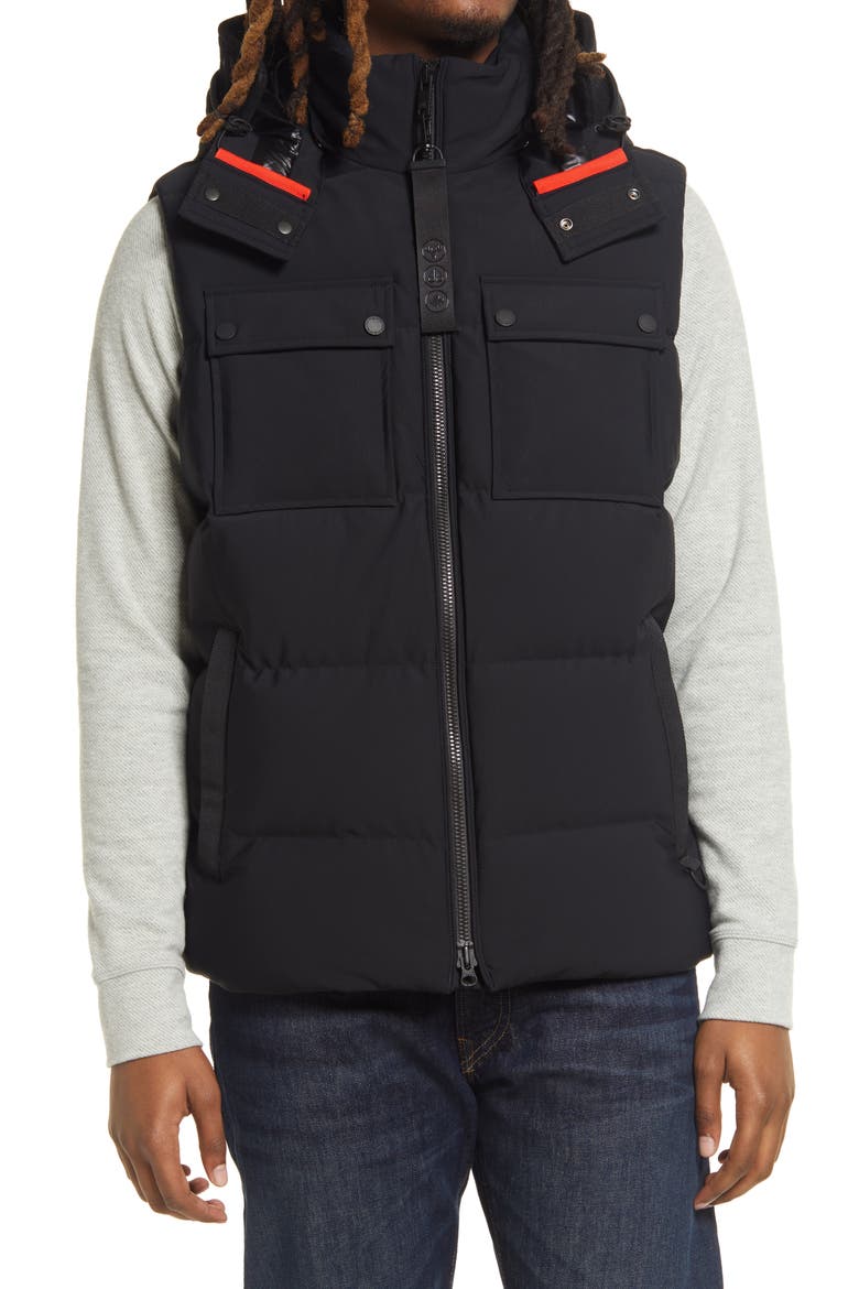 Men's Percival Water Repellent 775 Fill Power Down Hooded Vest, Alternate, color, BLACK
