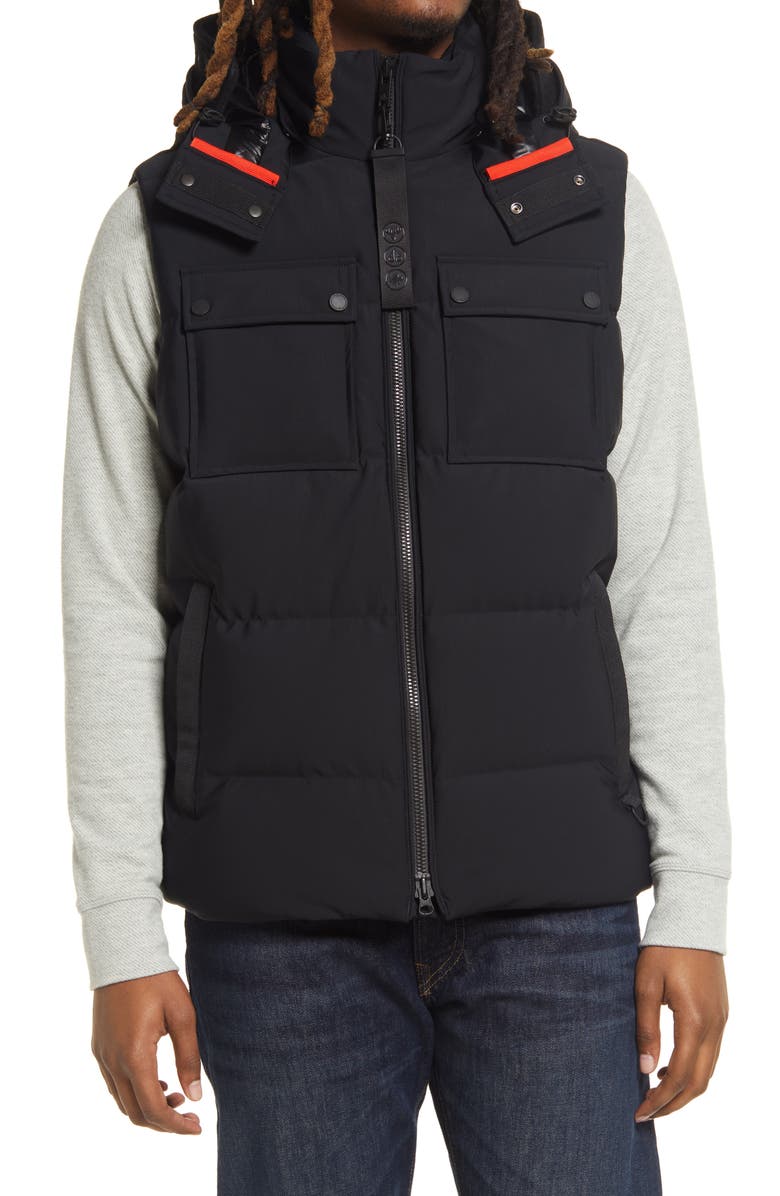 Moose Knuckles Men's Percival Water Repellent 775 Fill Power Down Hooded Vest, Alternate, color, 