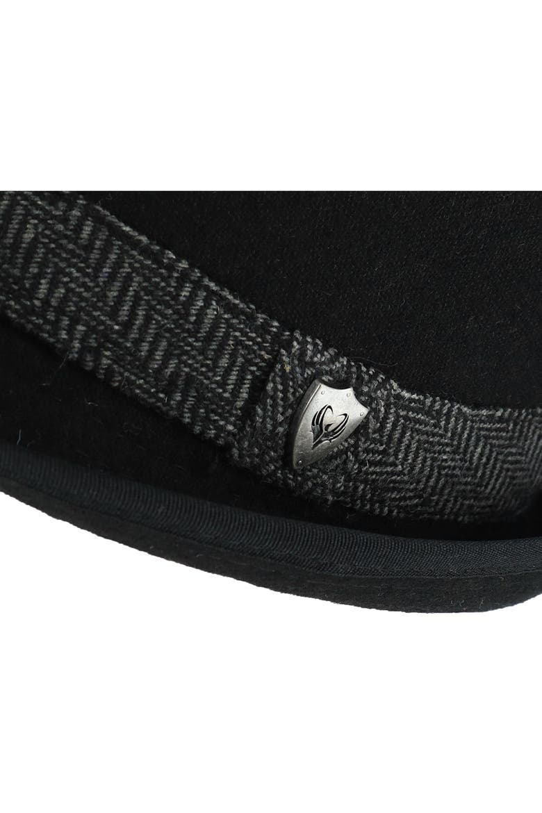 Men's Wool Blend All Season Fedora Hat with Herringbone Band, Alternate, color, Black