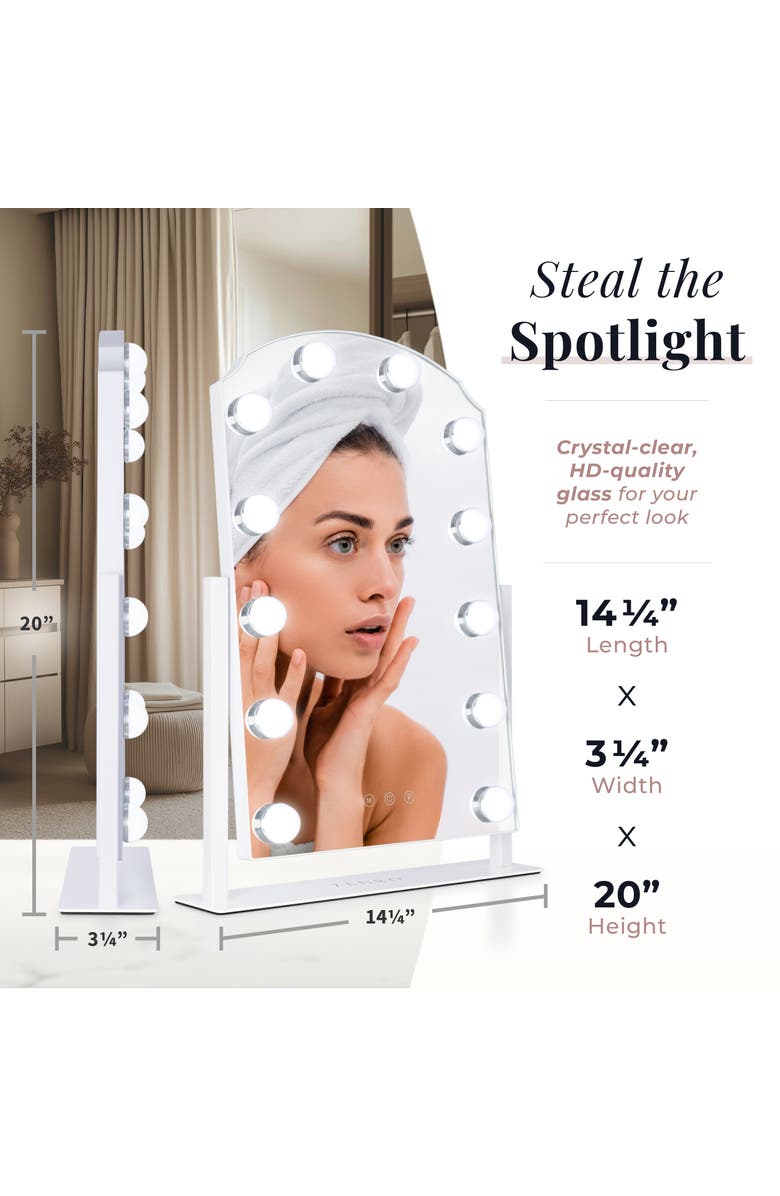 Zadro Scalloped Edge Hollywood LED Vanity Mirror, Alternate, color, White