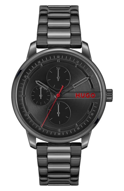 Stamp Chronograph Bracelet Watch, 44mm