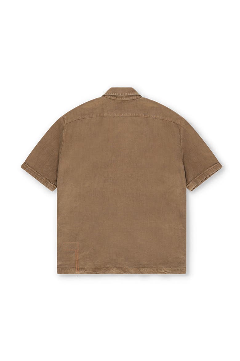 Bohem Linen Short Sleeve Shirt, Alternate, color, MOU